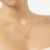 Pink Rosette Necklace
