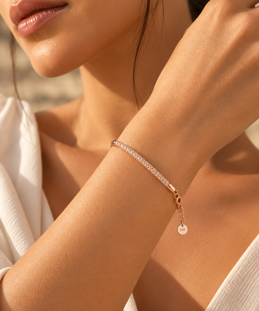 Icy Strand Rose Gold Bracelet