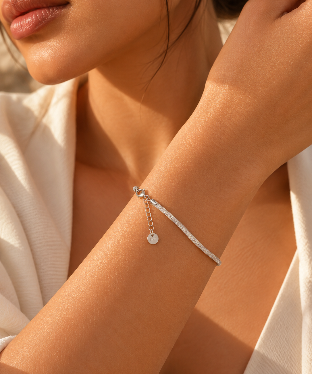 Icy Strand Silver Bracelet
